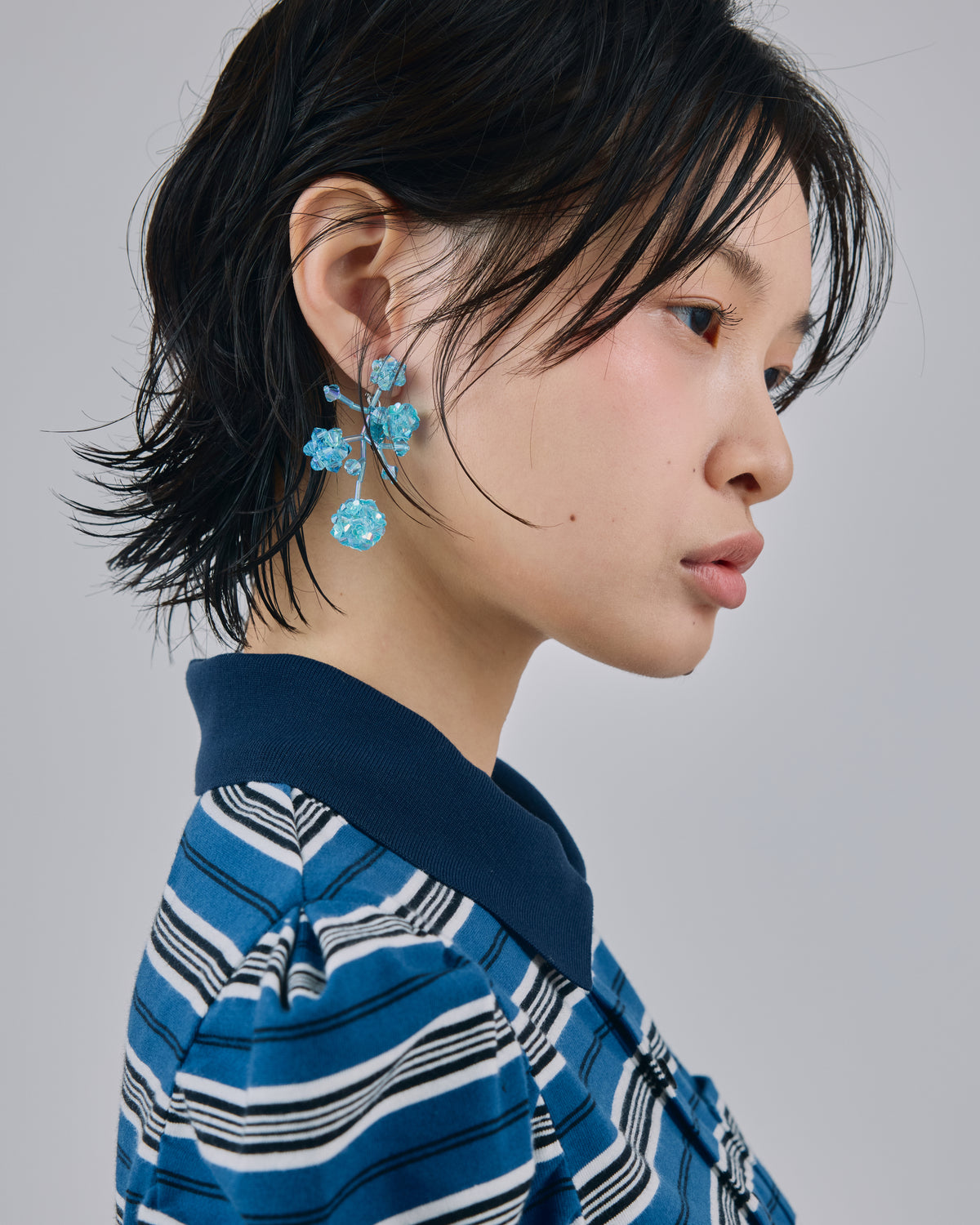FLOWER BRANCH EARRINGS (BLUE)