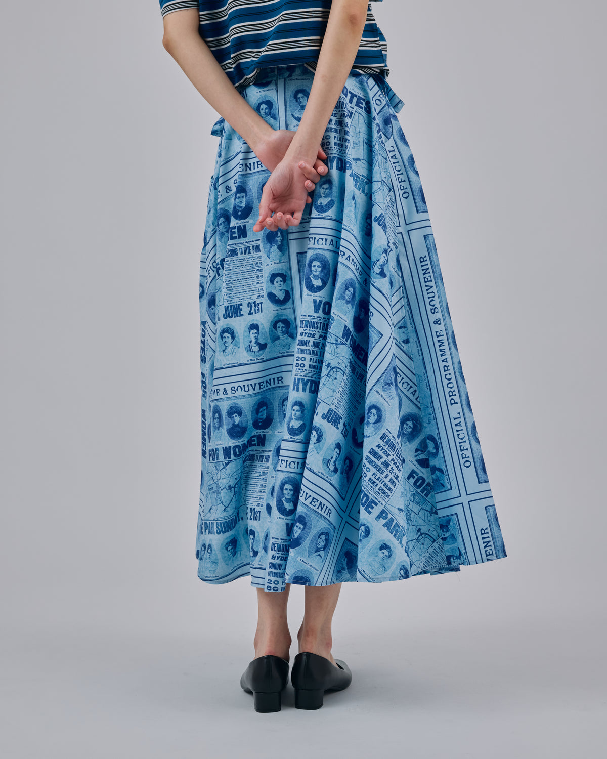 PRINT RIBBON SKIRT (BLUE)