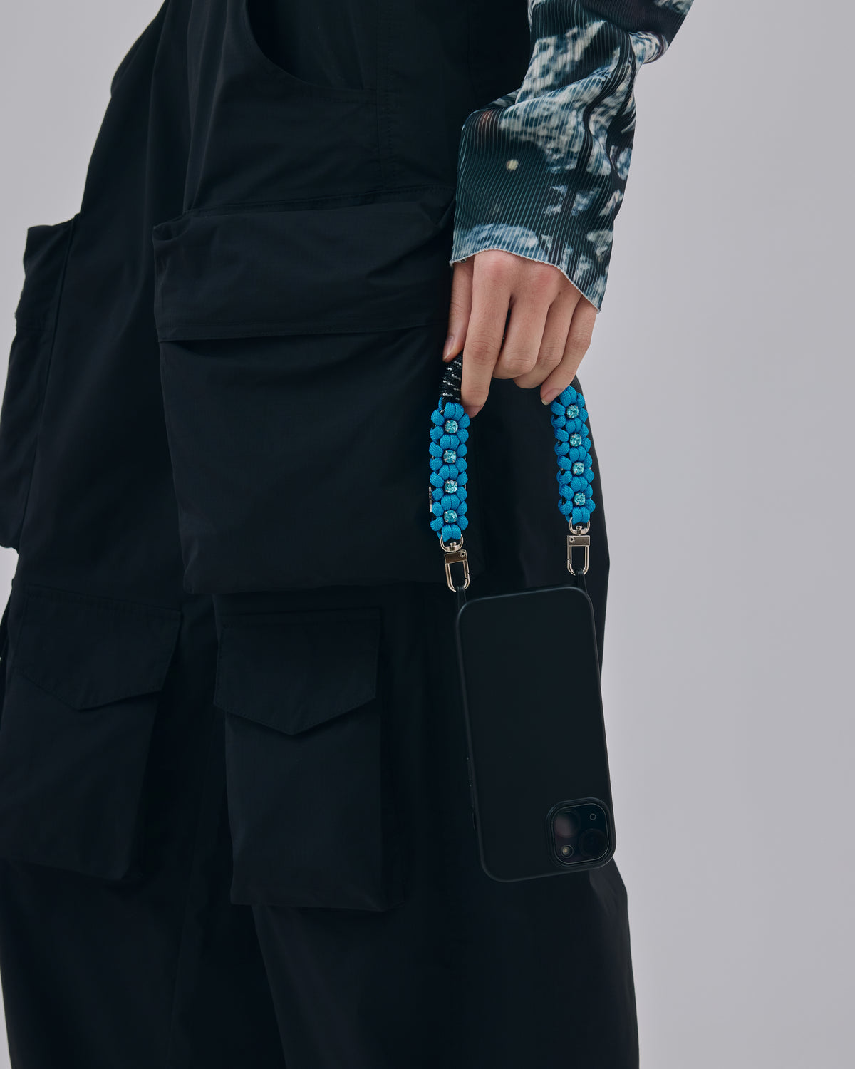 FLOWER BIJOU SMARTPHONE STRAP (BLUE)