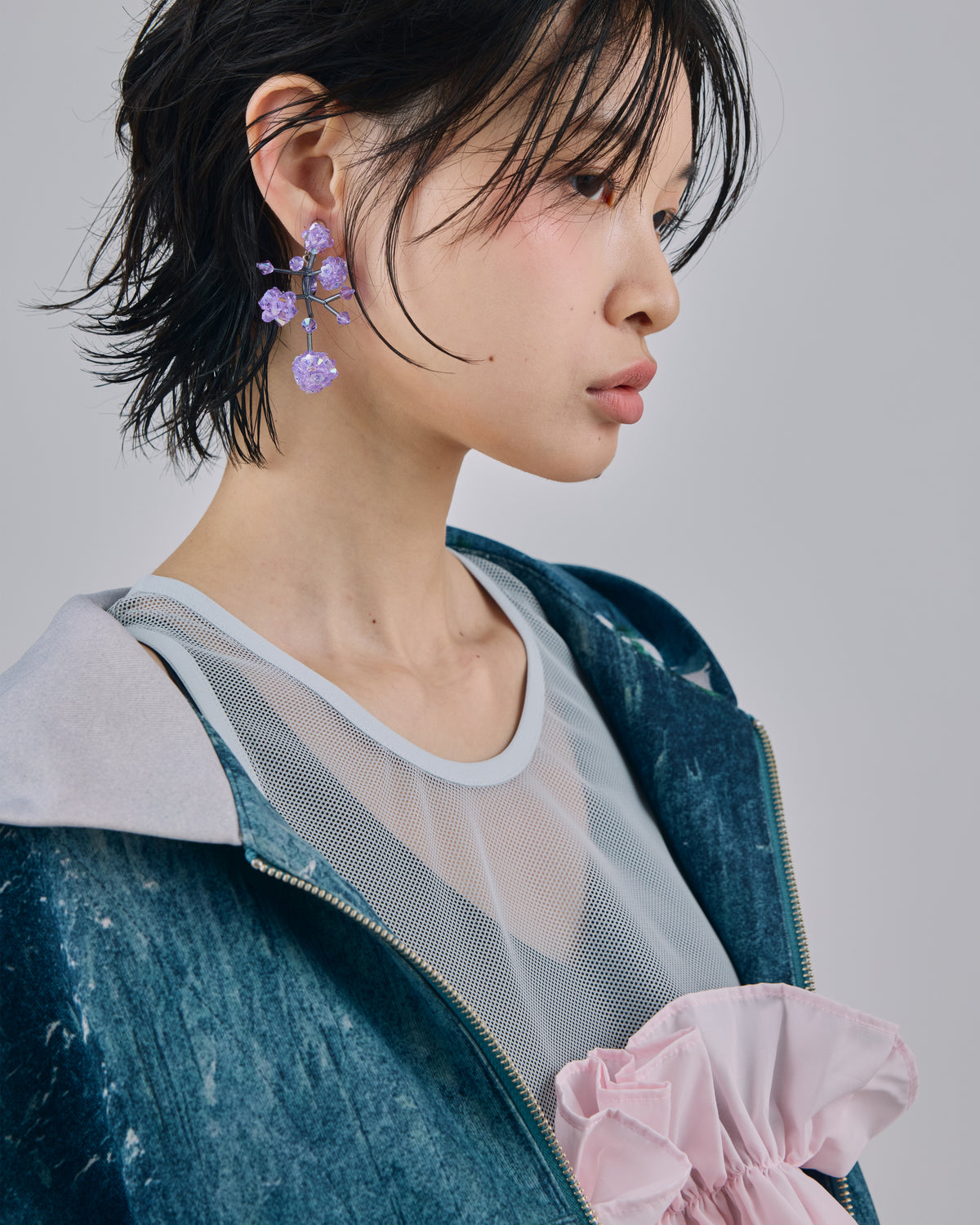 FLOWER BRANCH EARRINGS (PURPLE)