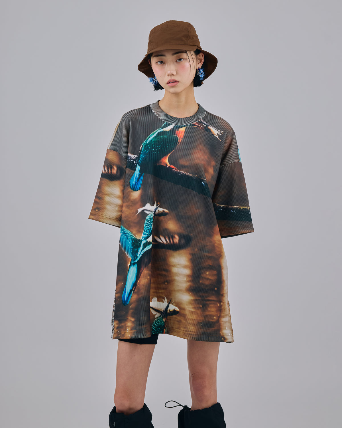PRINT RIB BIG T-SHIRTS (BIRD)