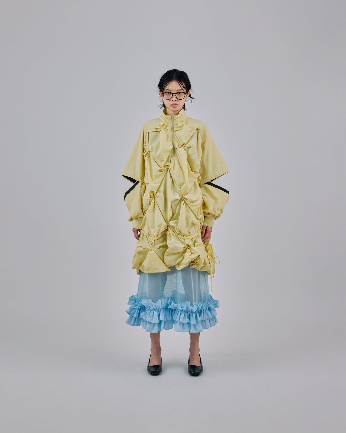 FRILL MESH SKIRT (BLUE)