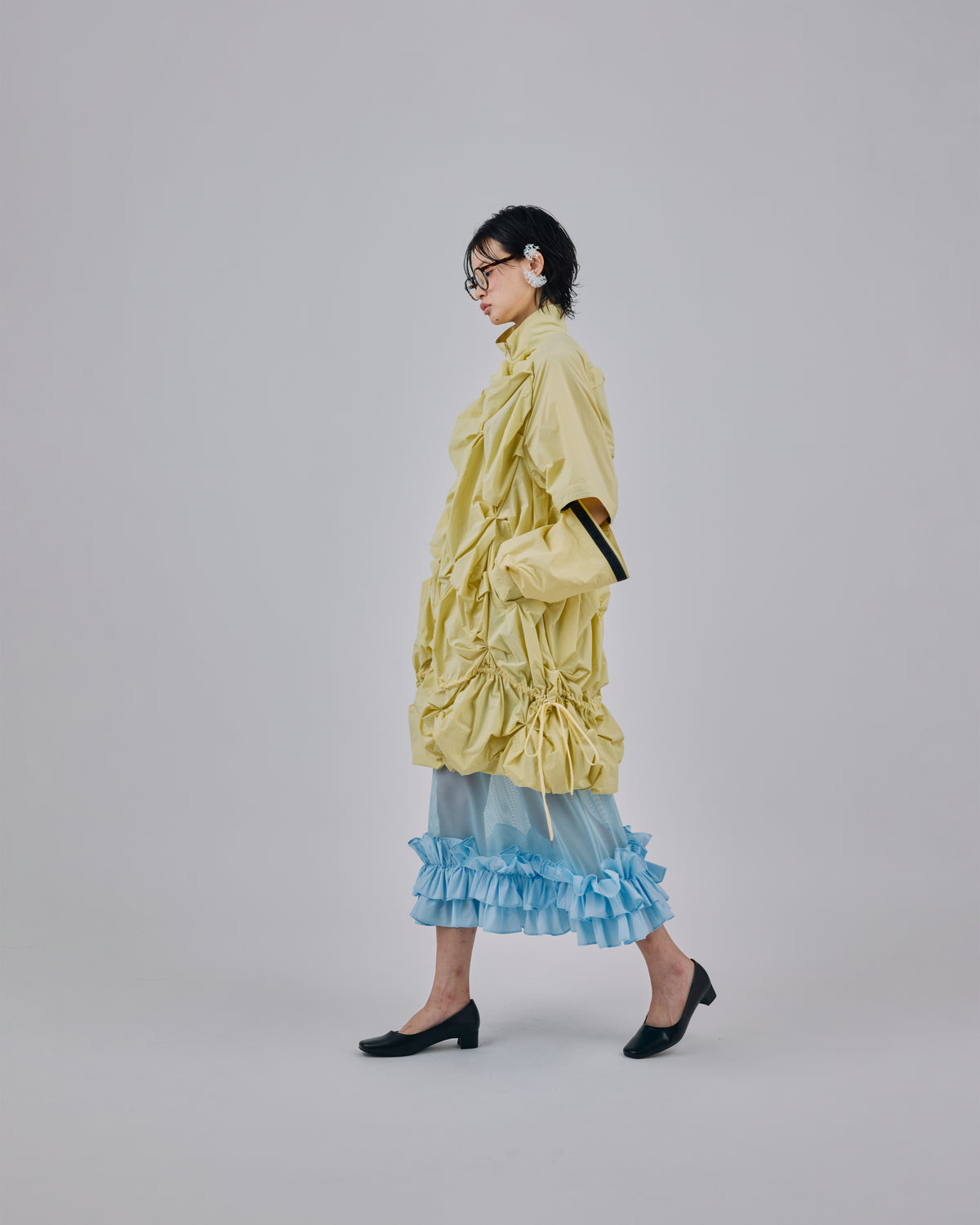 FRILL MESH SKIRT (BLUE)