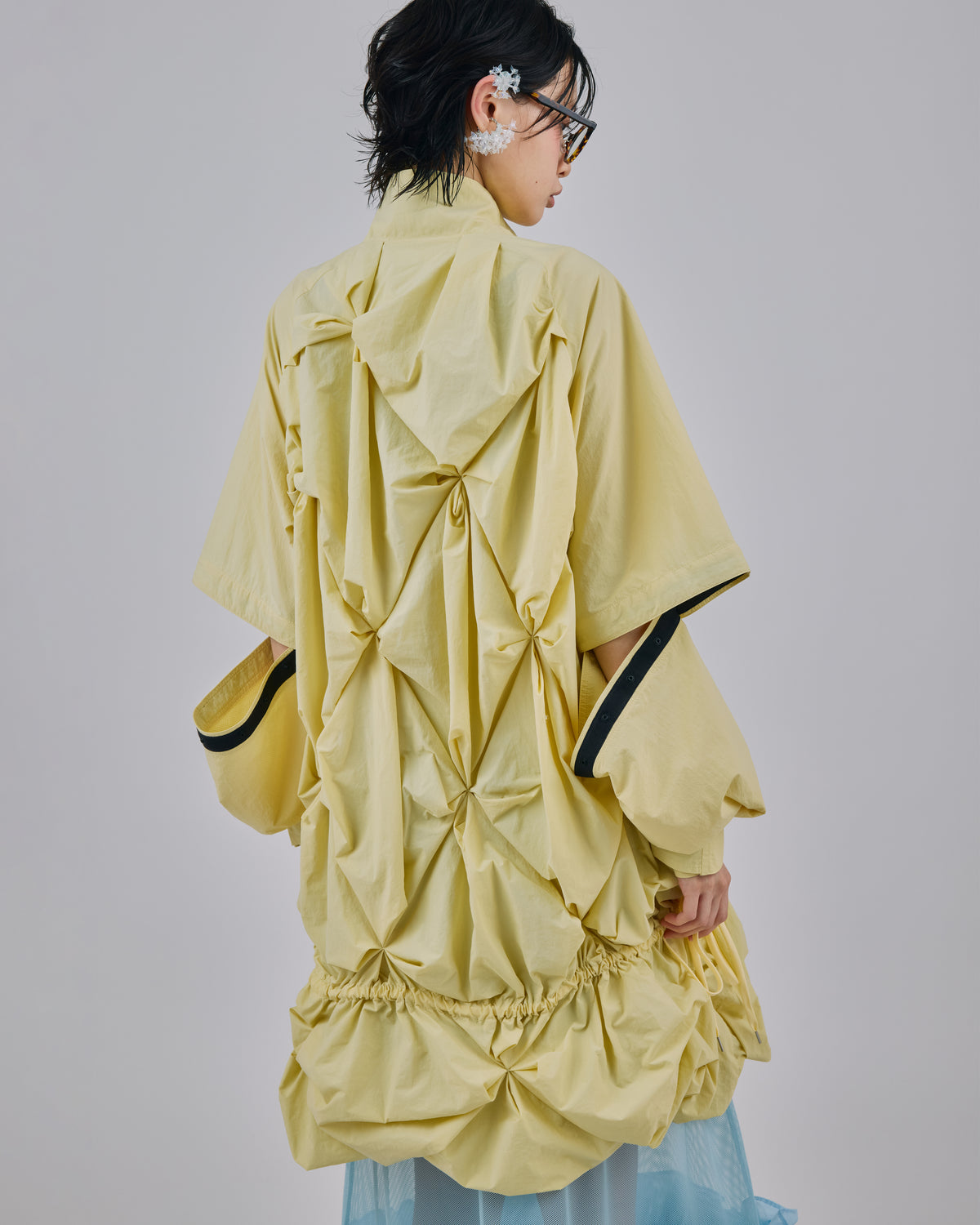2WAY FLOWER SMOCKING ANORAK (L.YELLOW)