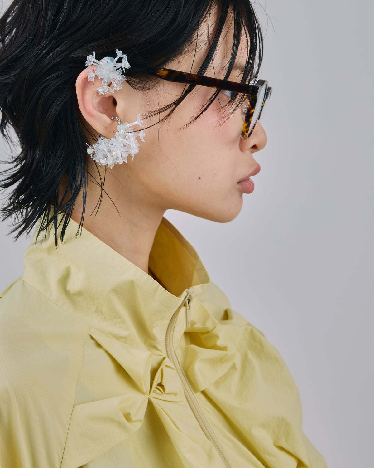 CRYSTAL BLOOM EAR CUFF SET (CLEAR)