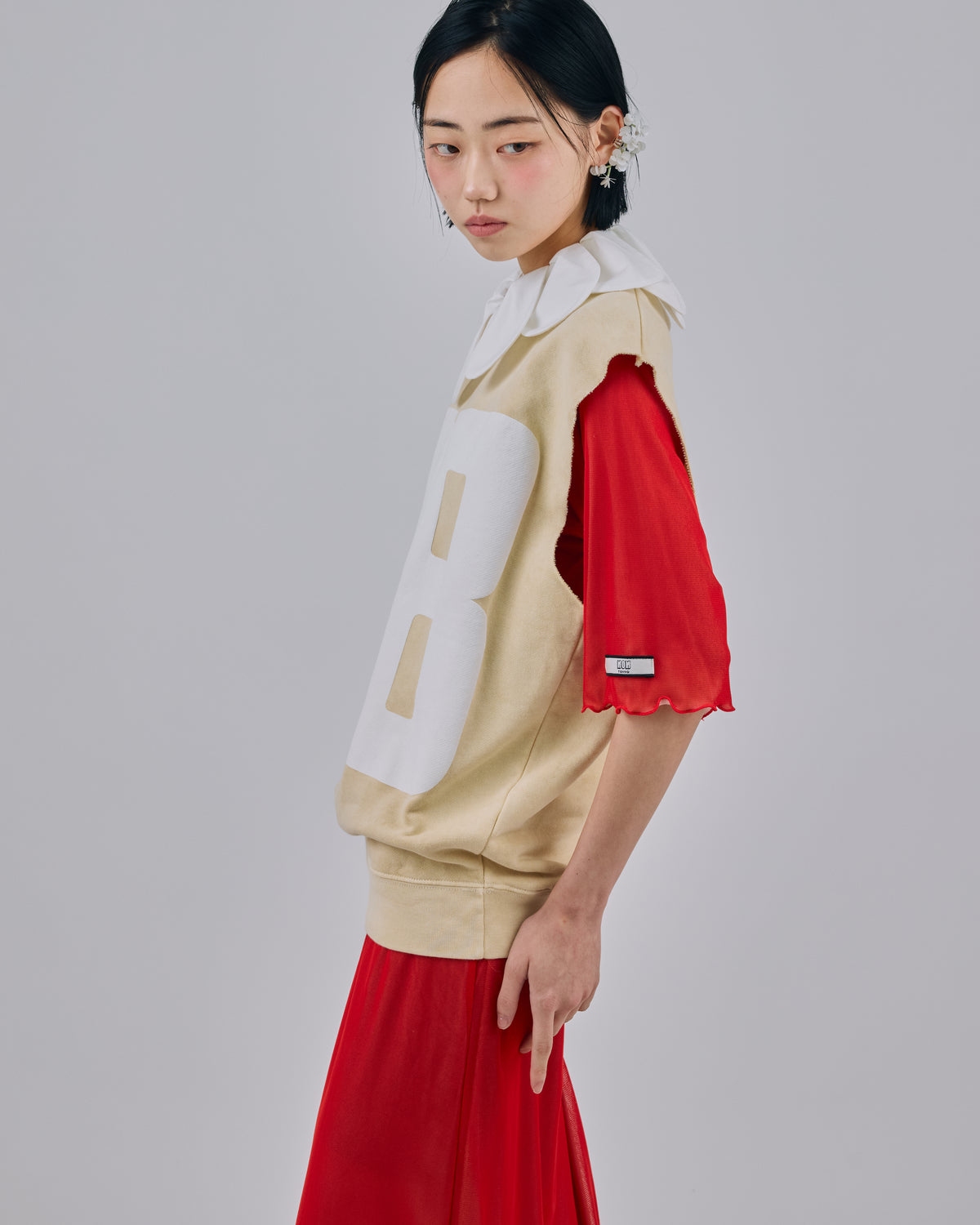 88 PRINT NO-SLEEVE SWEAT (IVORY)