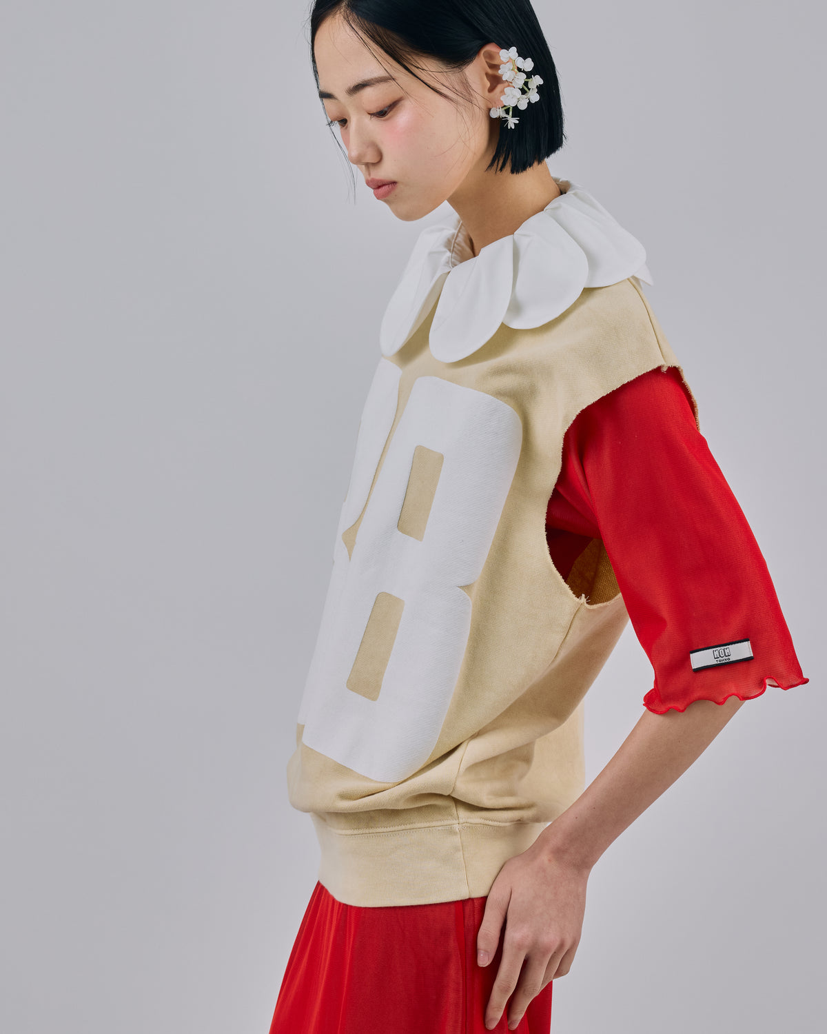 88 PRINT NO-SLEEVE SWEAT (IVORY)