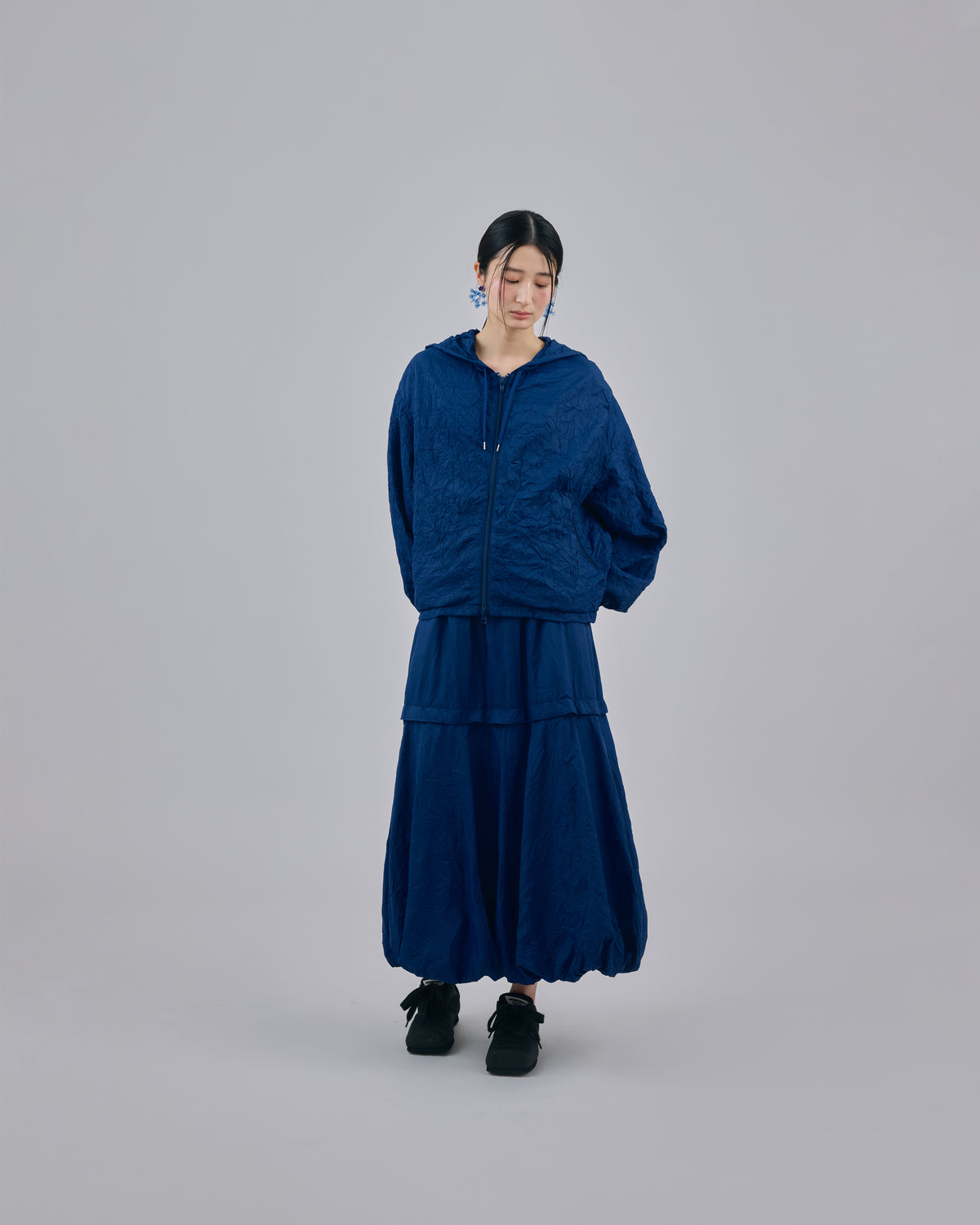 2WAY CRINKLE SKIRT (NAVY)