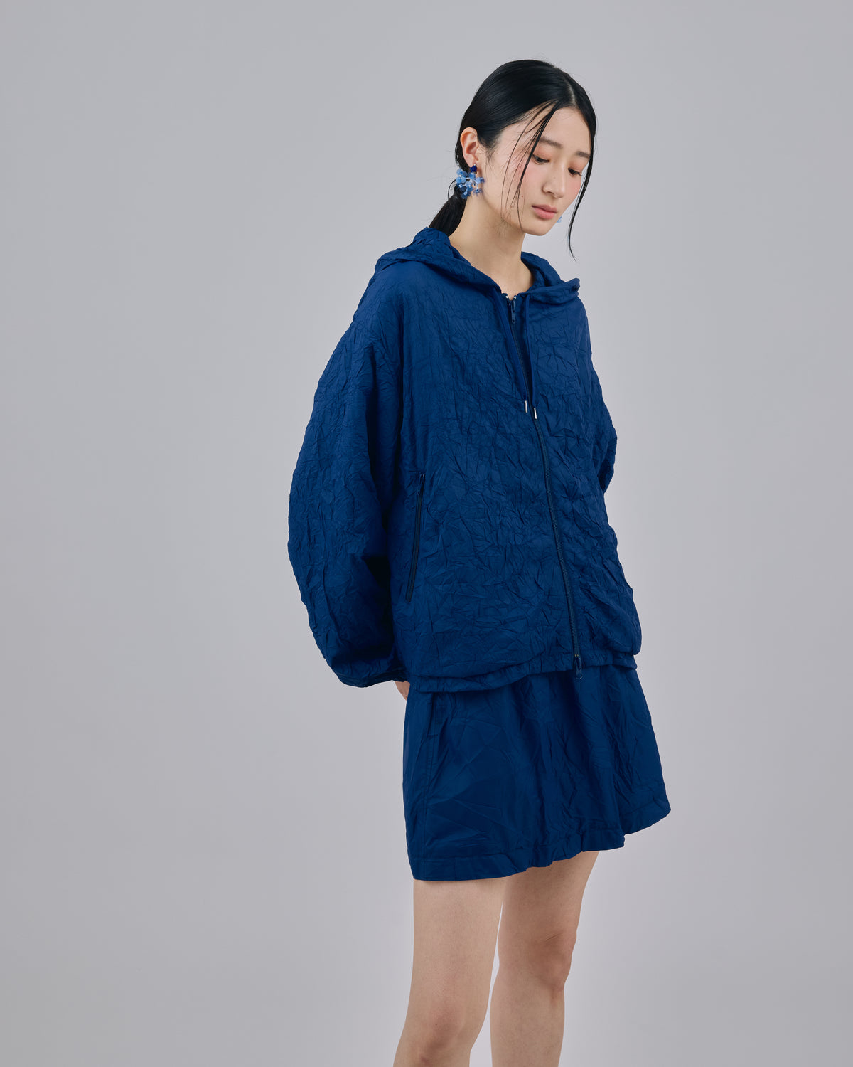2WAY CRINKLE SKIRT (NAVY)