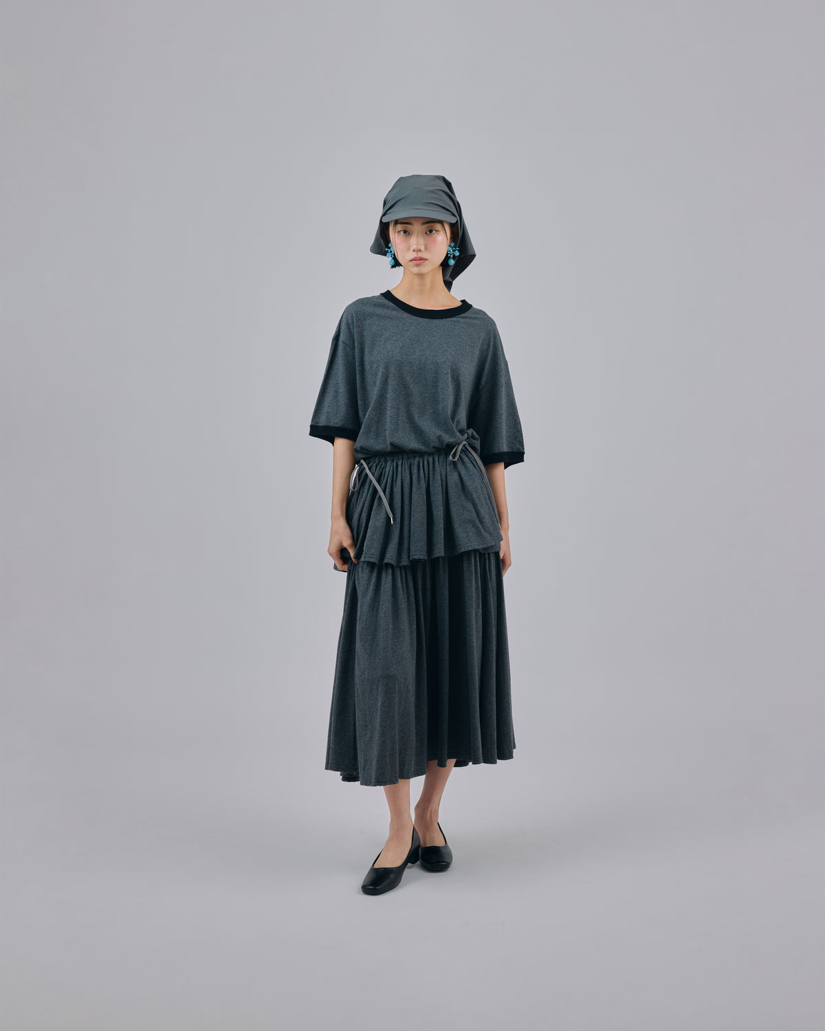 RINGER TIERED ONE-PIECE (GRAY)