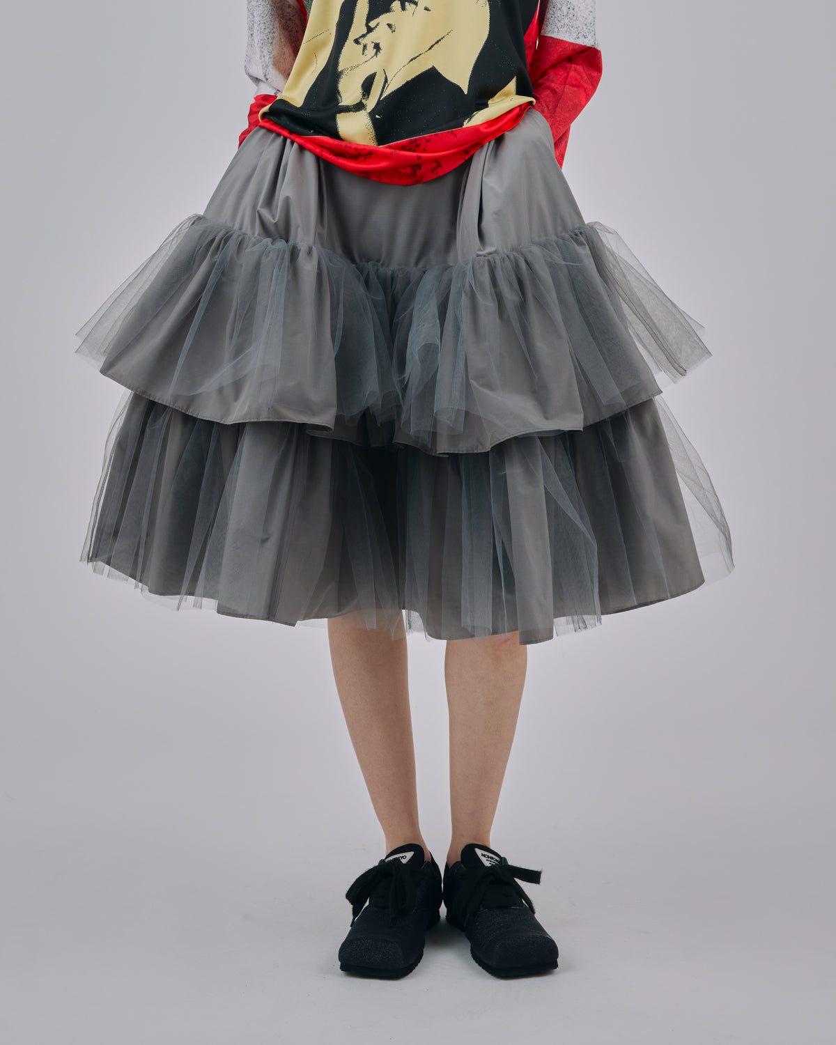 3WAY TULE TIERED SKIRT (GRAY)