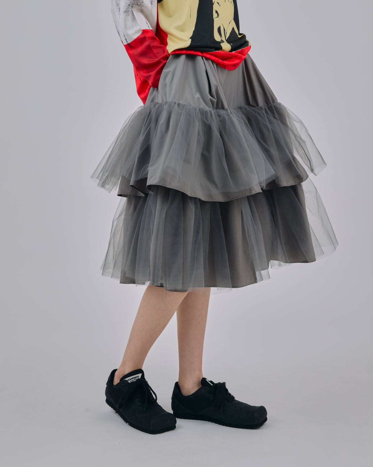 3WAY TULE TIERED SKIRT (GRAY)