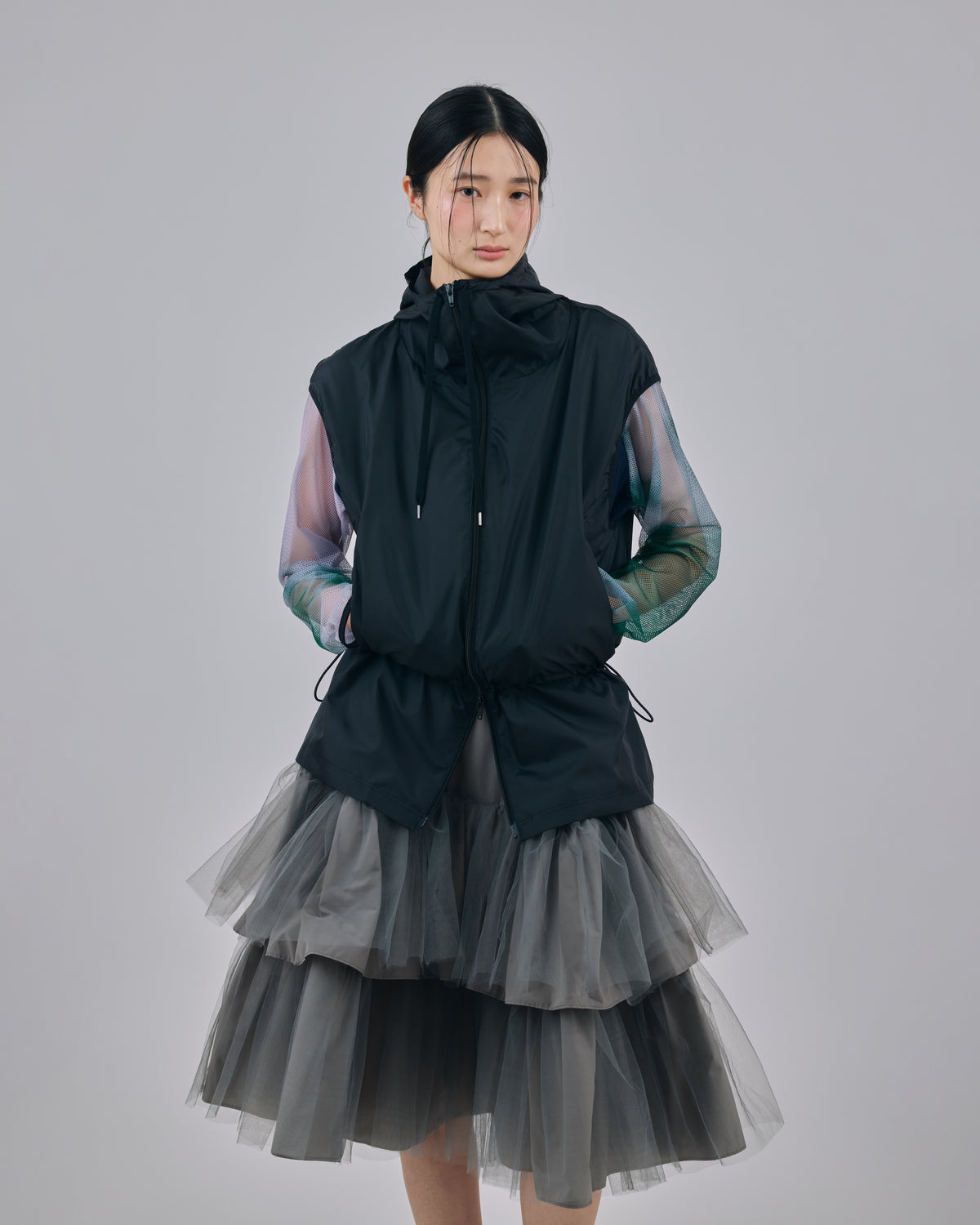 3WAY TULE TIERED SKIRT (GRAY)