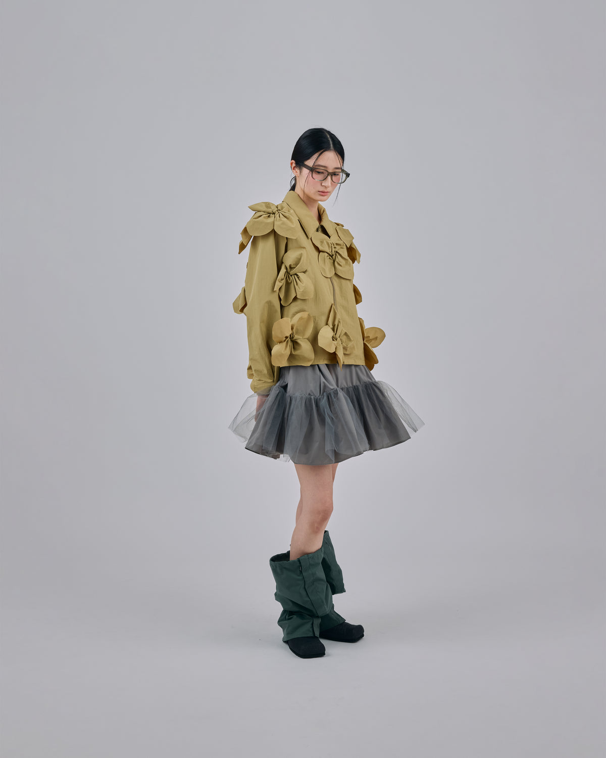 3WAY TULE TIERED SKIRT (GRAY)