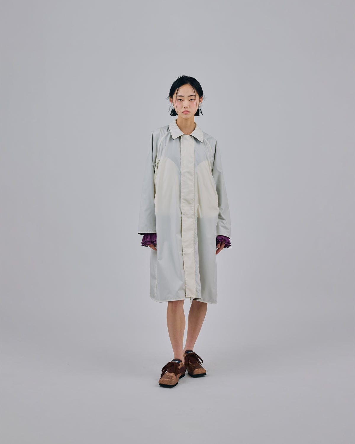 REVERSIBLE TECH COAT (BROWN x IVORY)