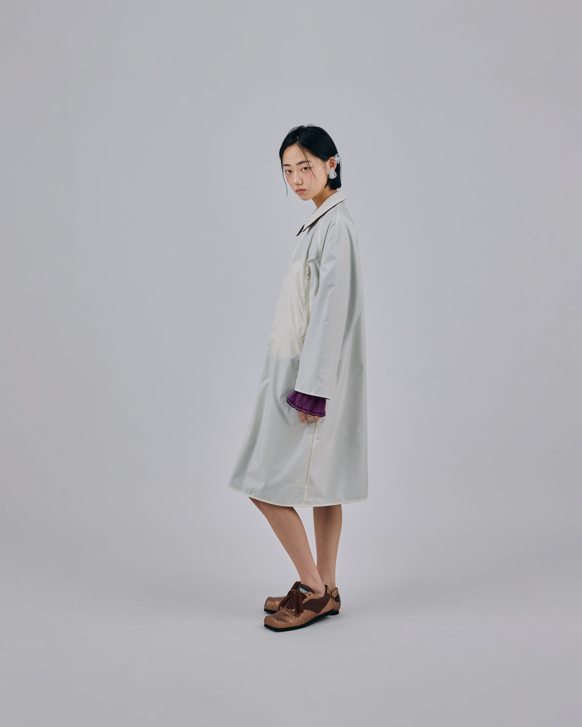 REVERSIBLE TECH COAT (BROWN x IVORY)
