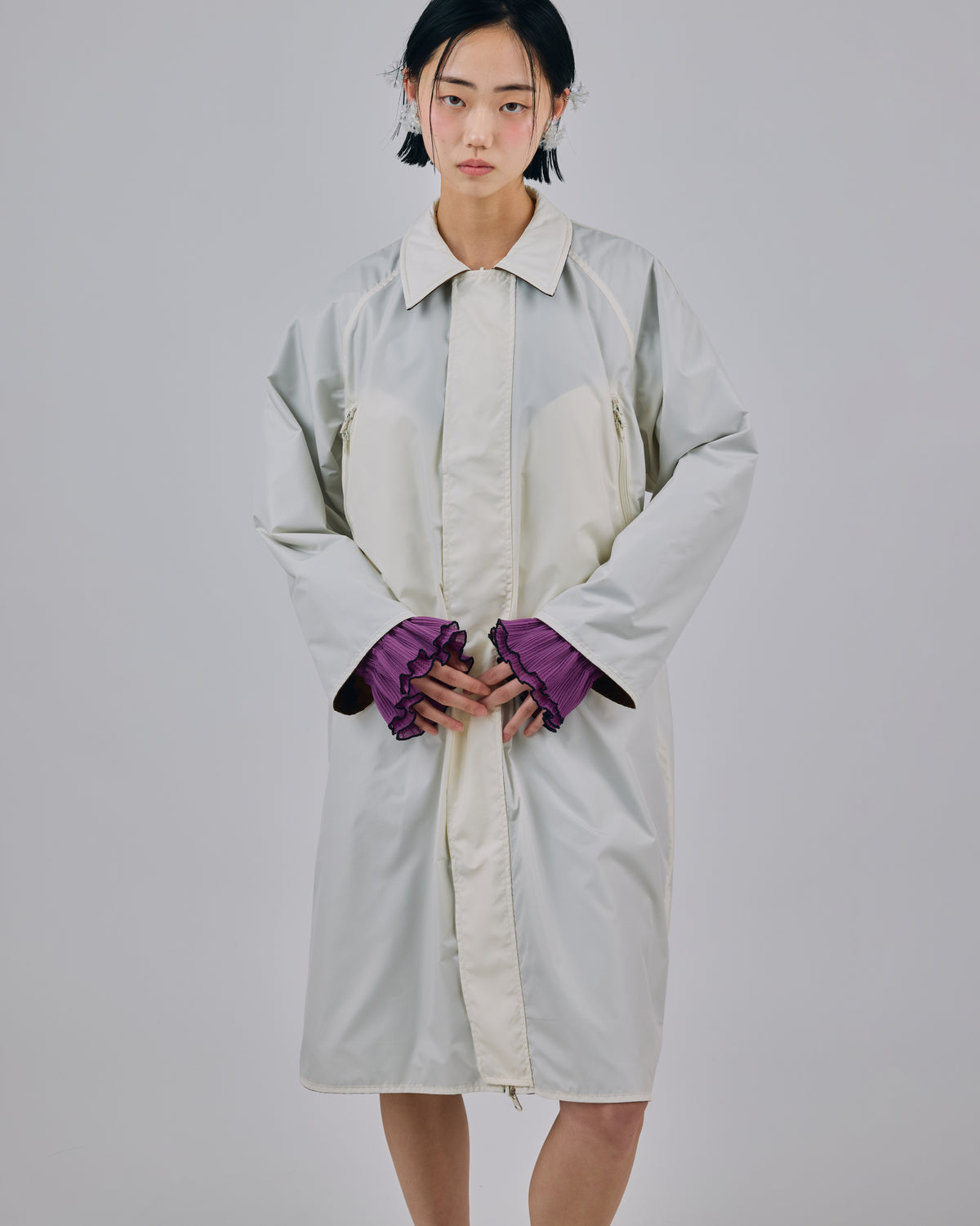 REVERSIBLE TECH COAT (BROWN x IVORY)