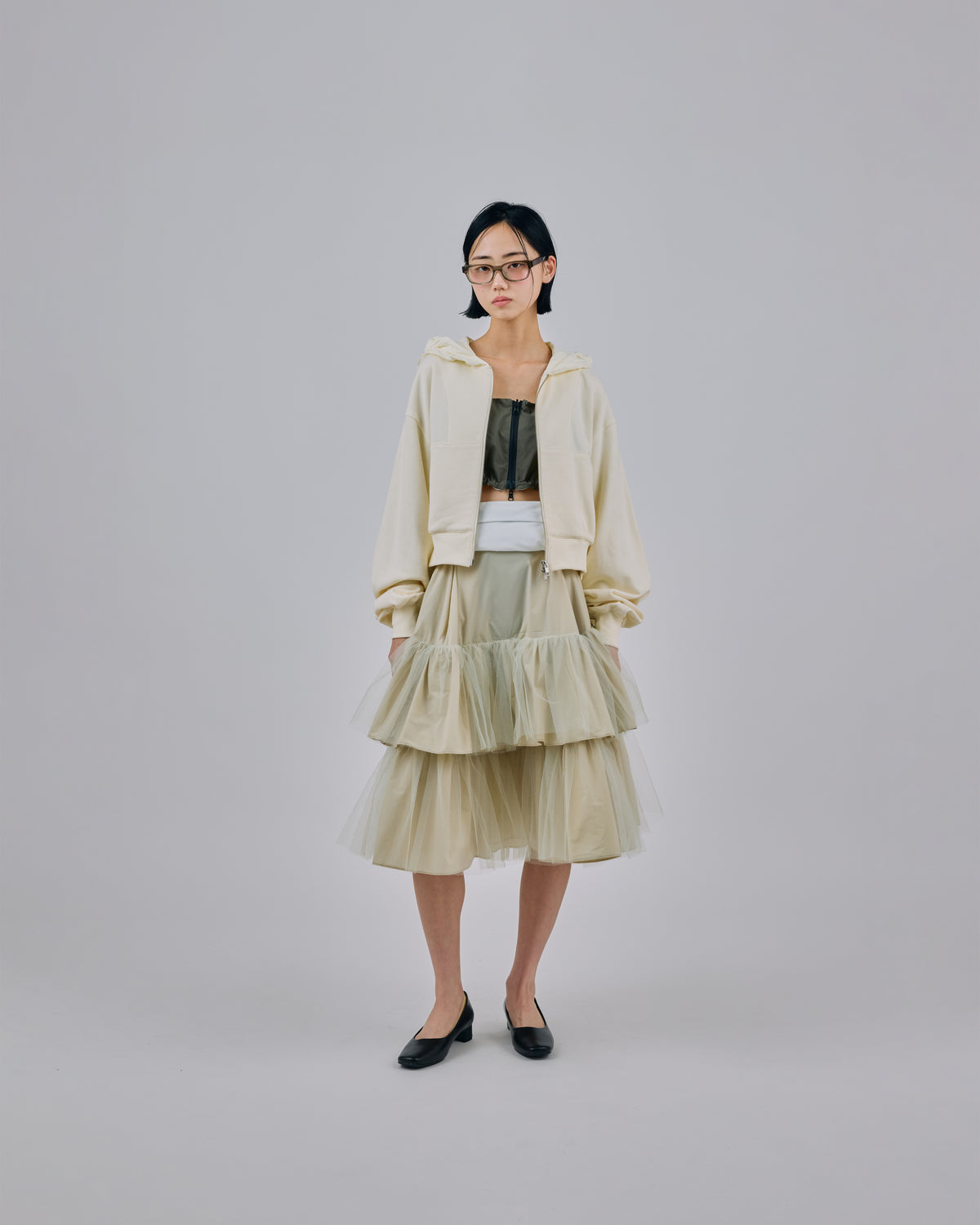 FLOWER SMOCKING HOODIE (WHITE)