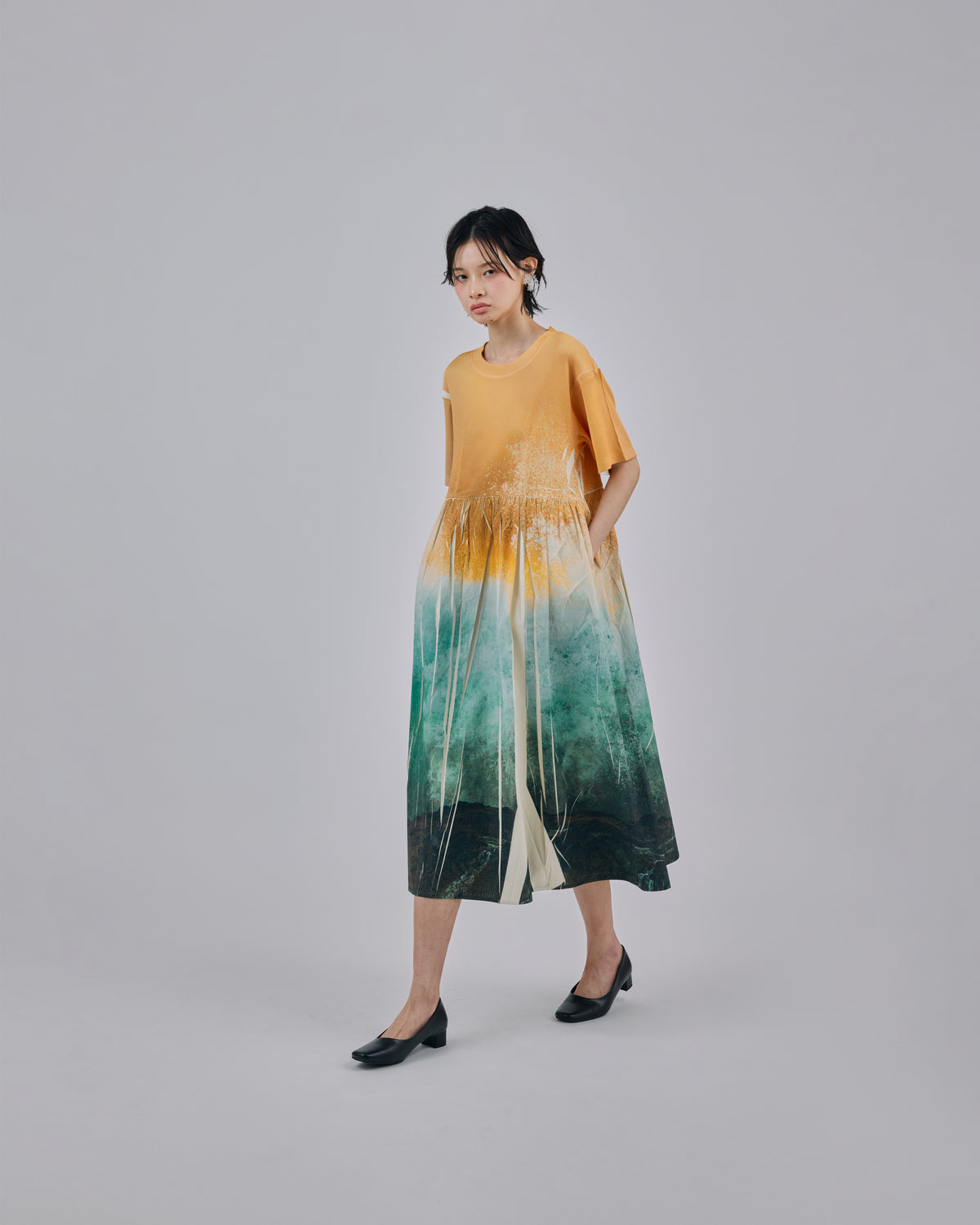 DIRECT PRINT RIB ONE-PIECE (WAVE)