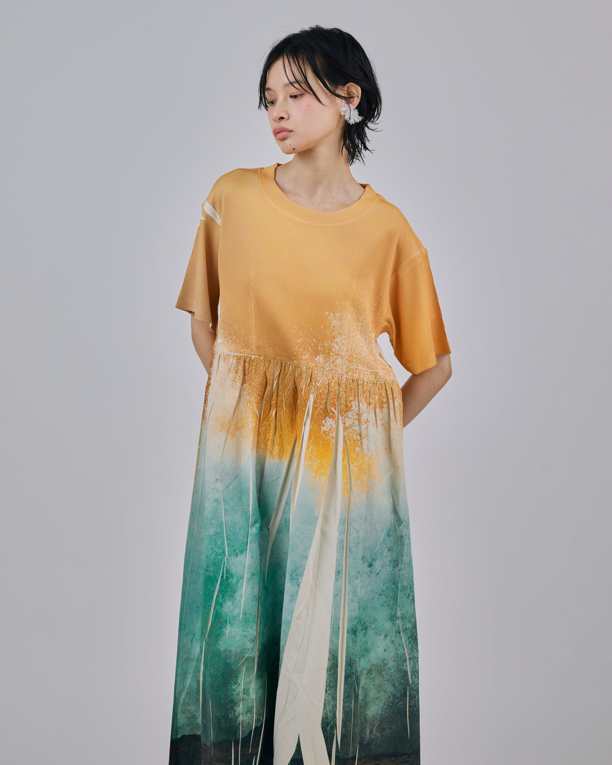 DIRECT PRINT RIB ONE-PIECE (WAVE)