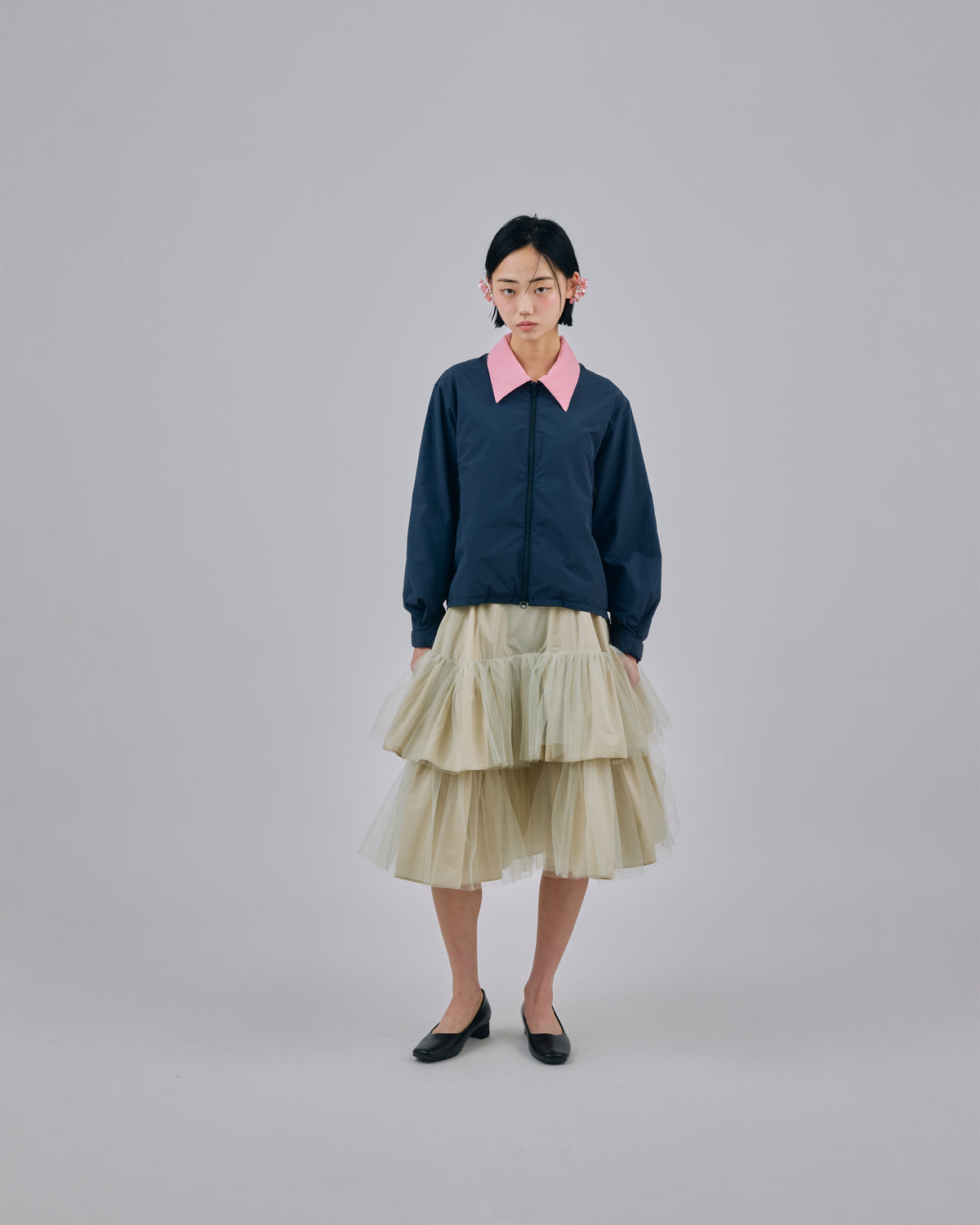 BI COLOR TECH BLOUSON (NAVY x PINK)