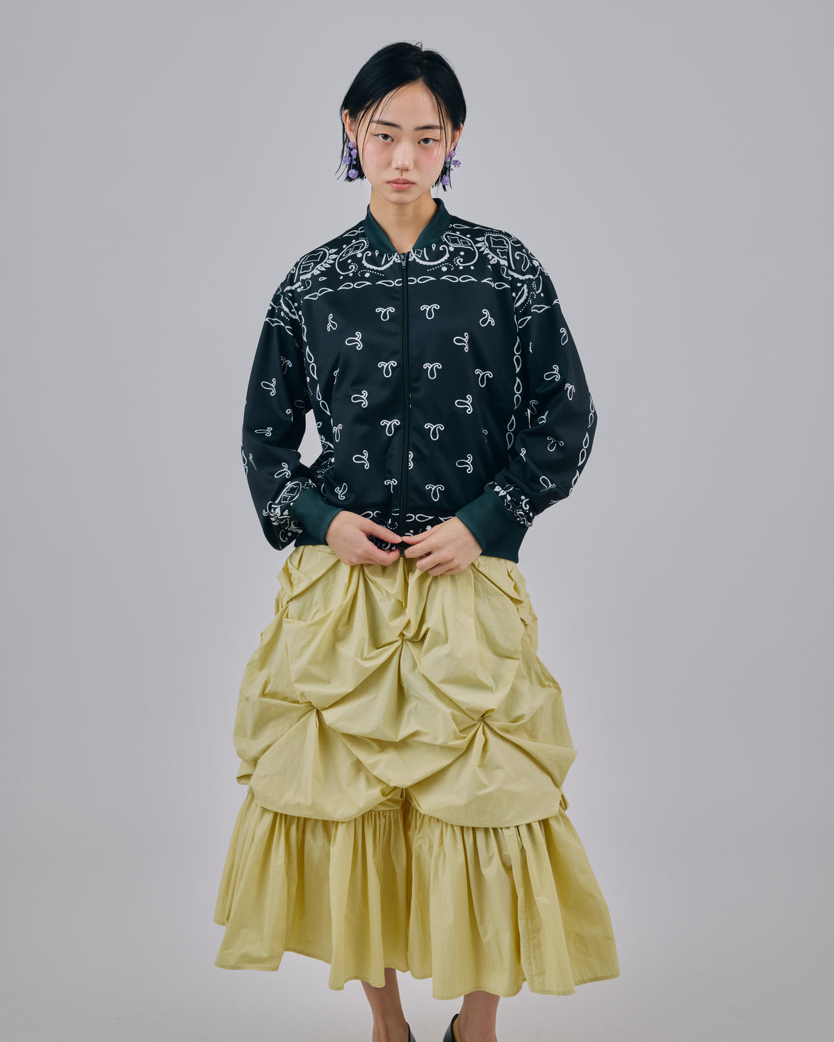 PRINT TRACK JACKET (BANDANNA BLACK)