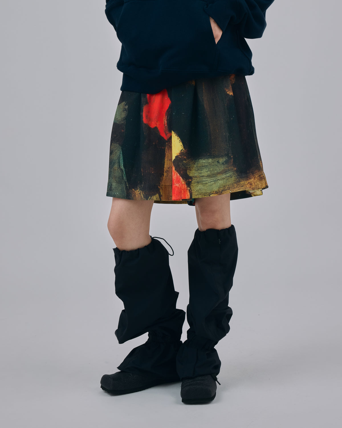 PRINT RIB WIDE SHORTS (ART)