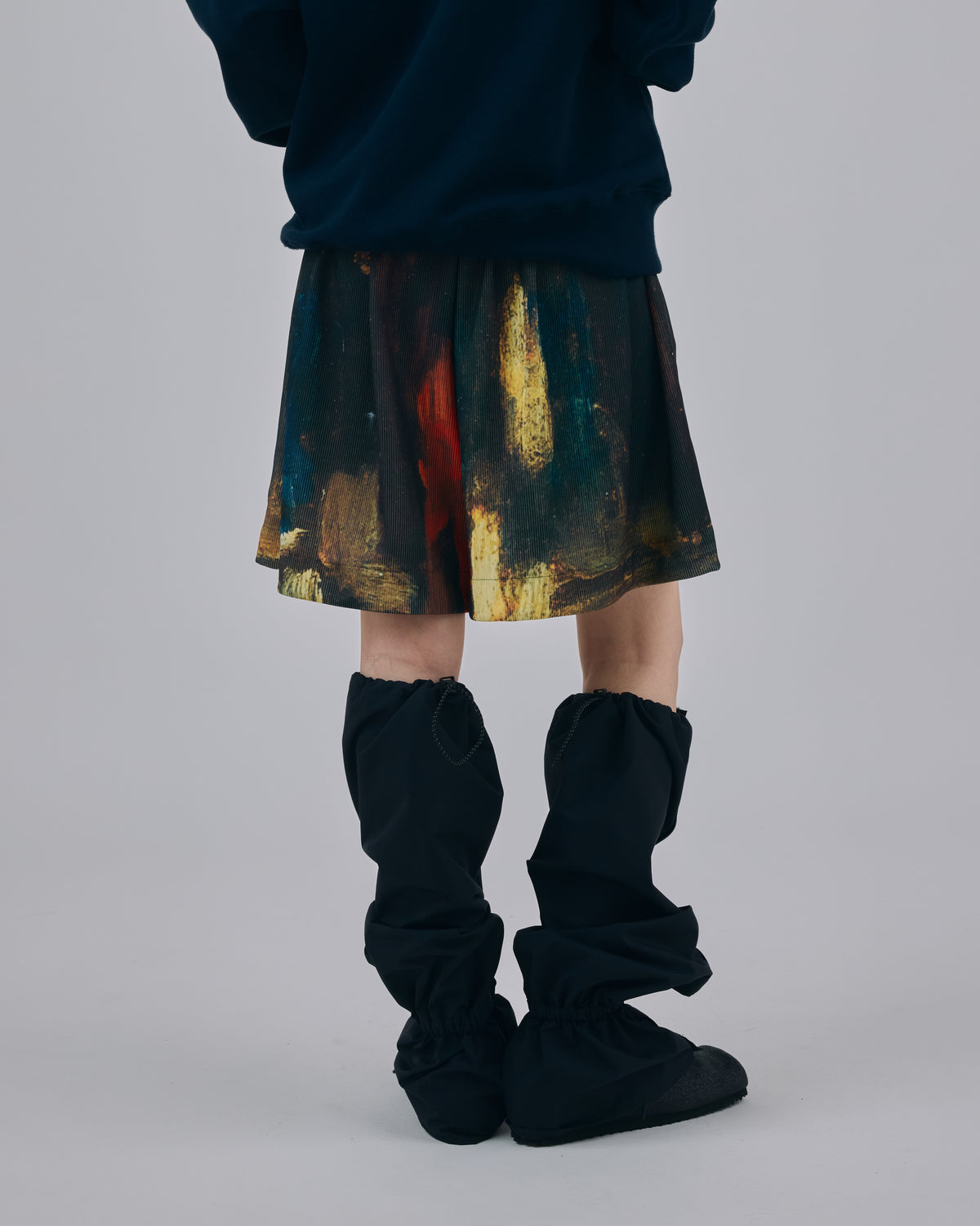 PRINT RIB WIDE SHORTS (ART)