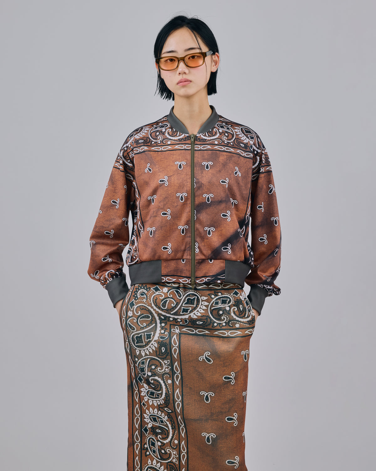 PRINT TRACK JACKET (BANDANNA BROWN)