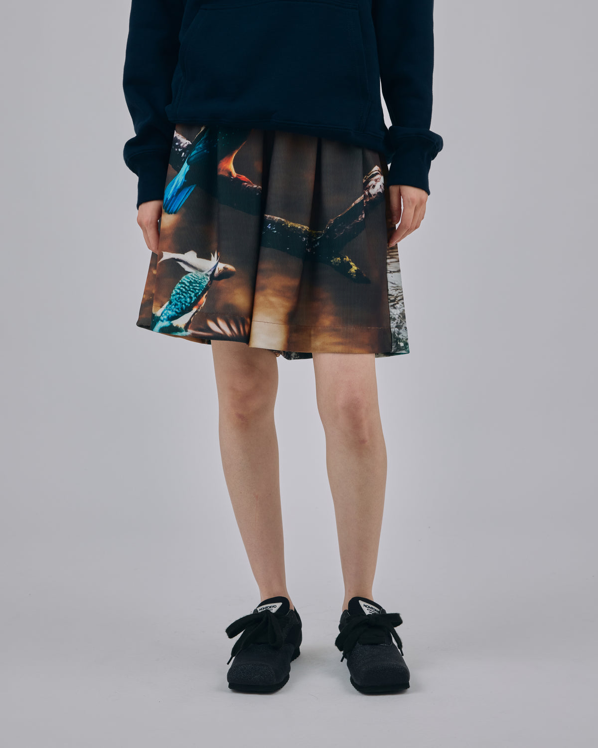 PRINT RIB WIDE SHORTS (BIRD)