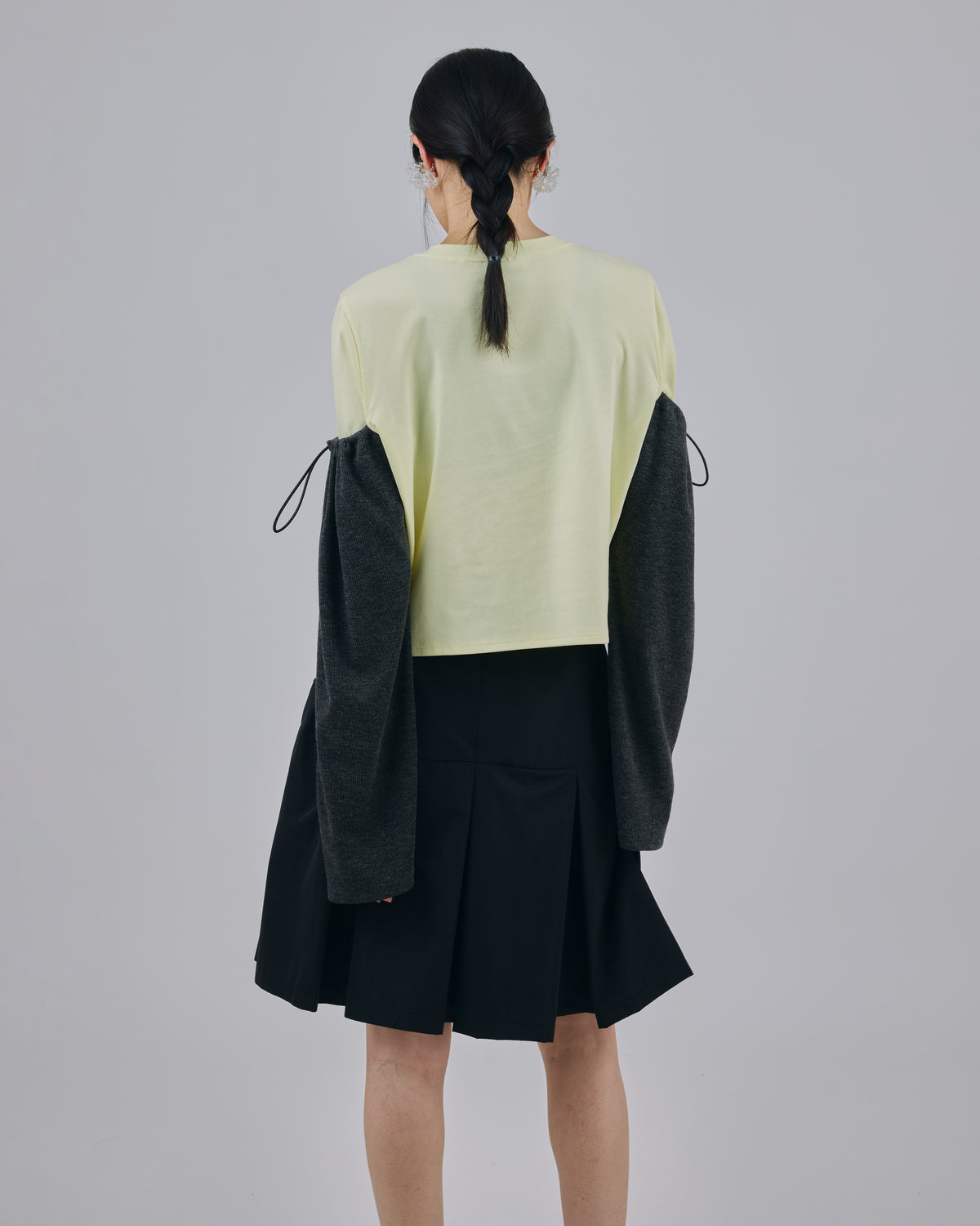 2WAY LAYERED CARDIGAN (GRAY)