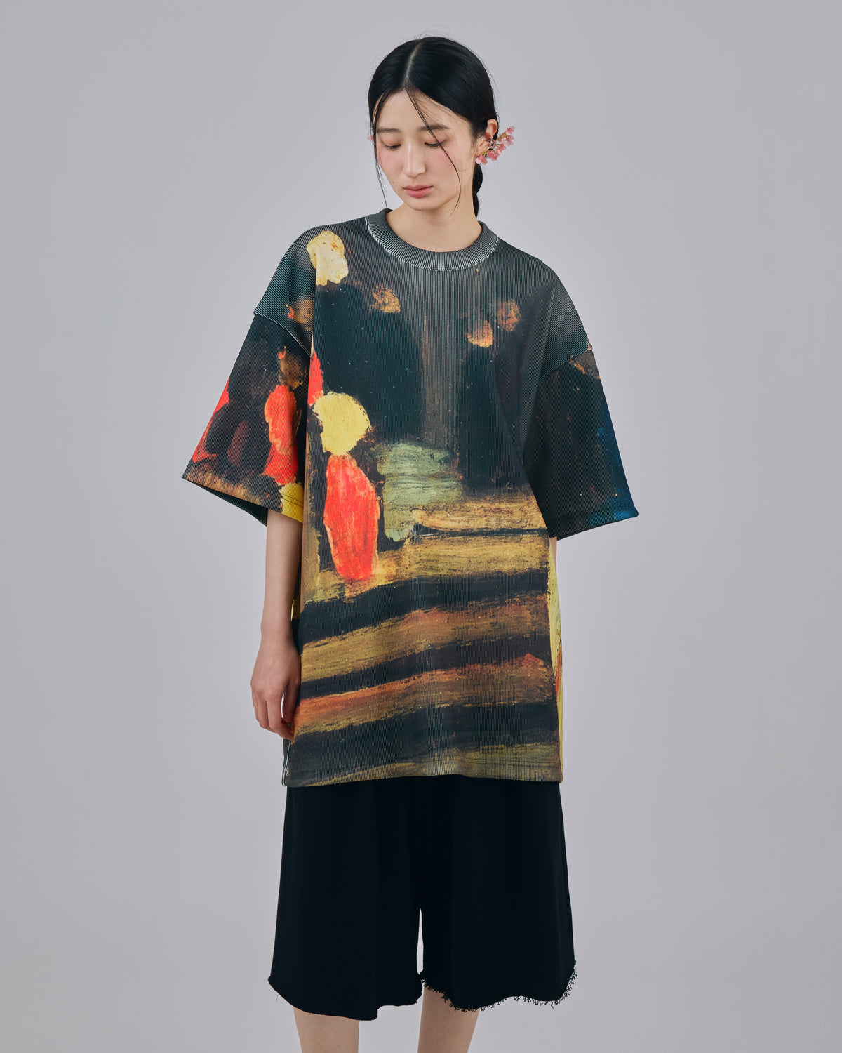 PRINT RIB BIG T-SHIRTS (ART)