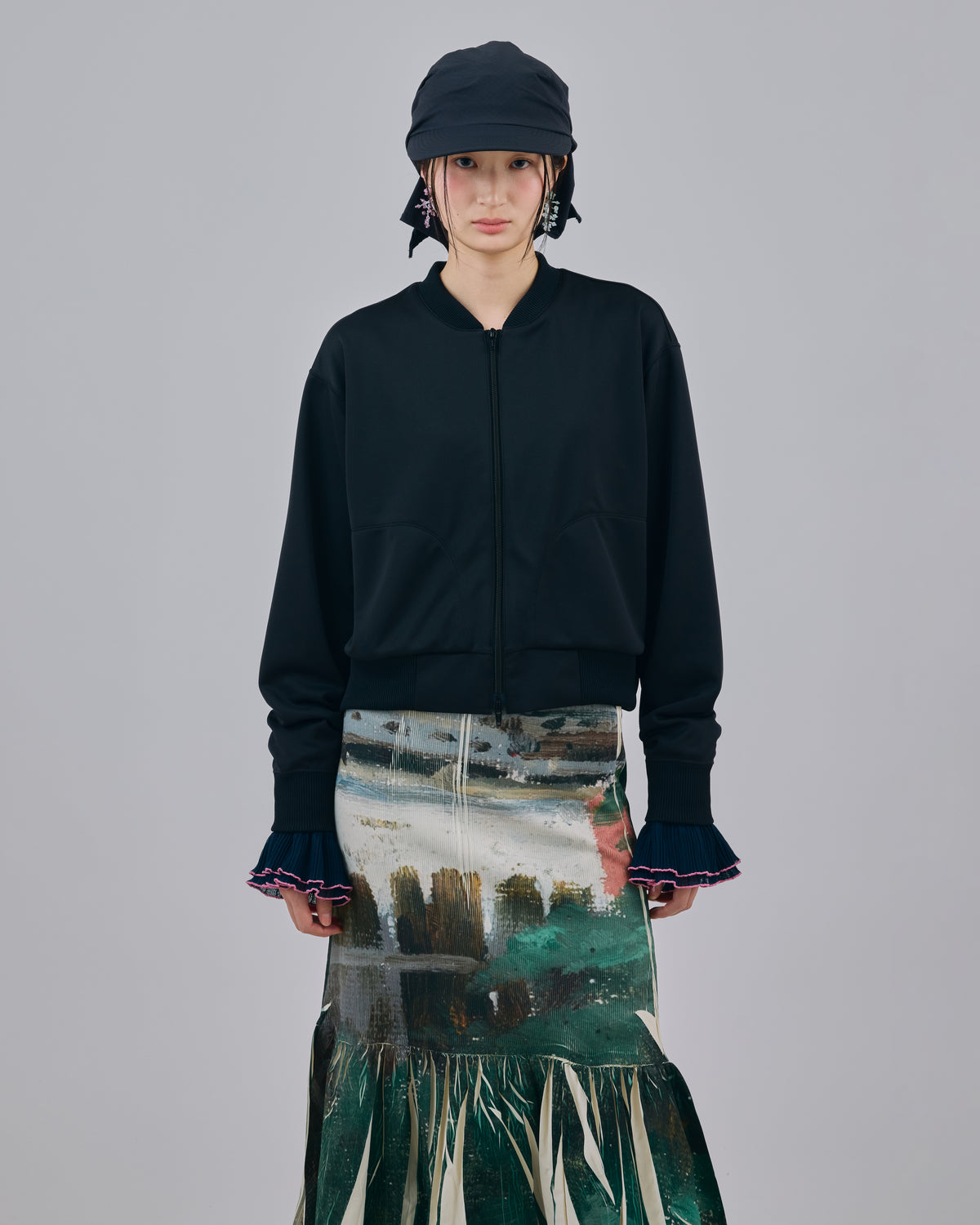 PRINT TRACK JACKET (BLACK)
