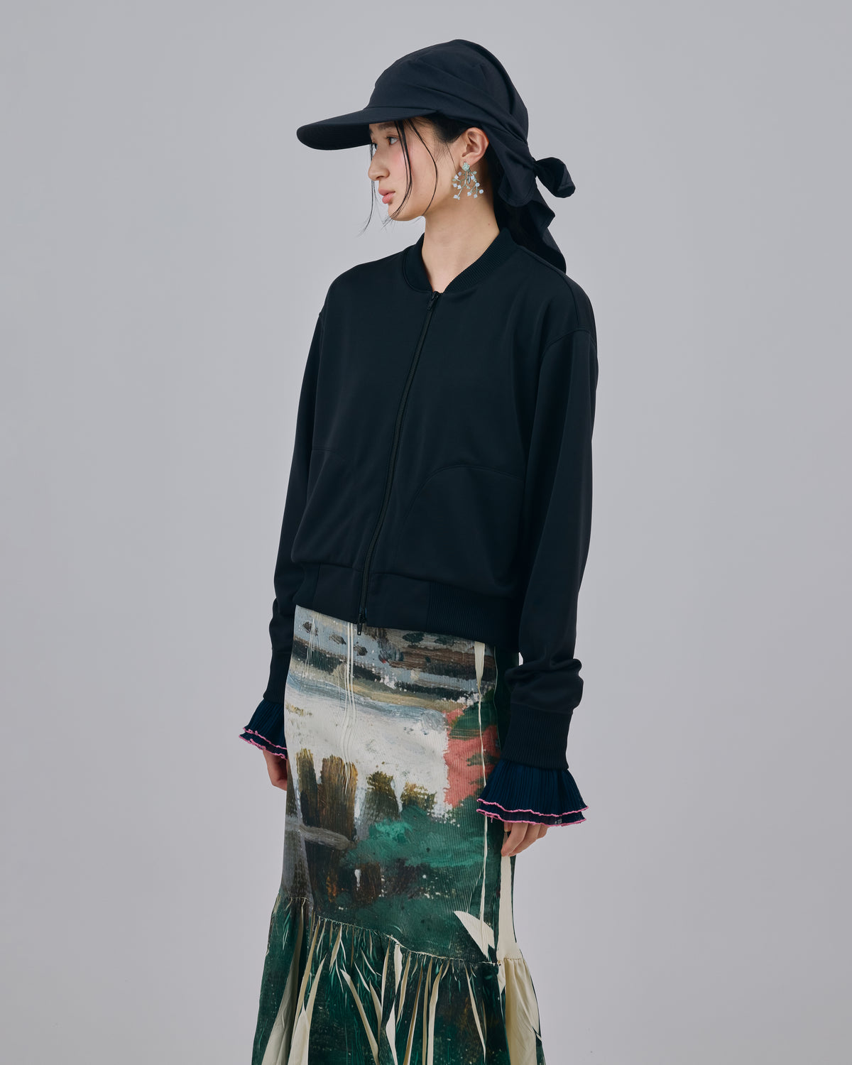 PRINT TRACK JACKET (BLACK)