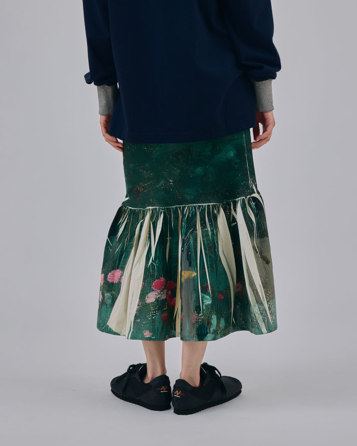 DIRECT PRINT RIB GATHER SKIRT (ART)