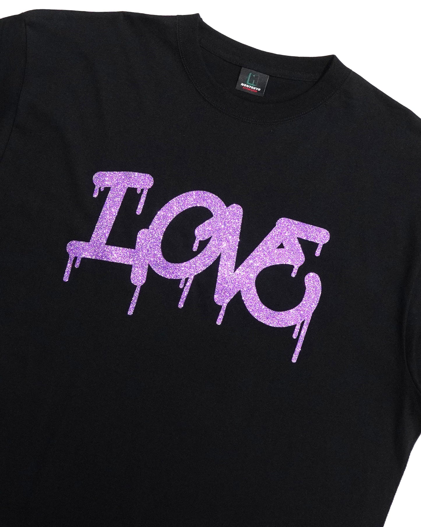 GLITTER PRINT BIG T-SHIRT (LOVE/BLACK)
