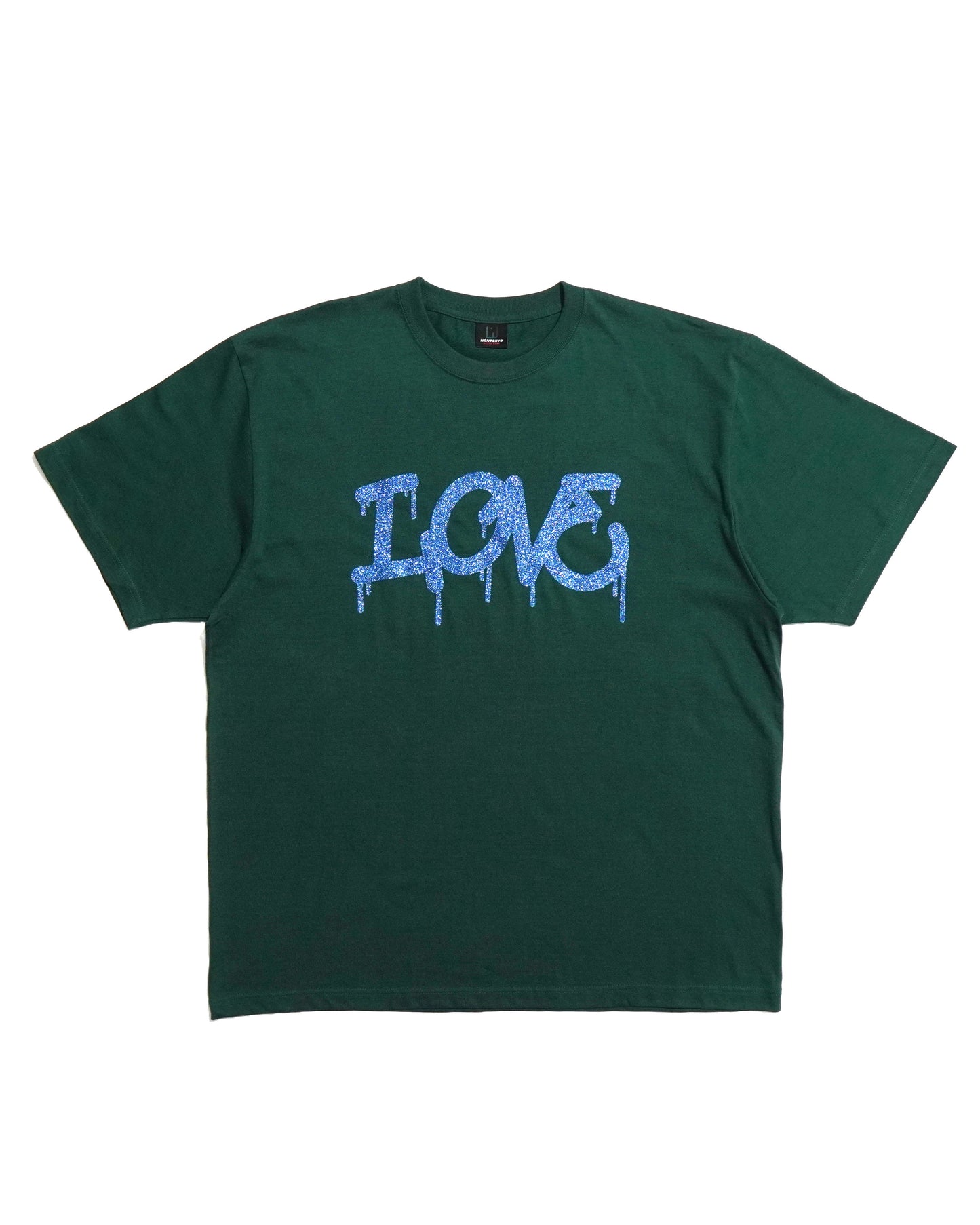 GLITTER PRINT BIG T-SHIRT (LOVE/GREEN)
