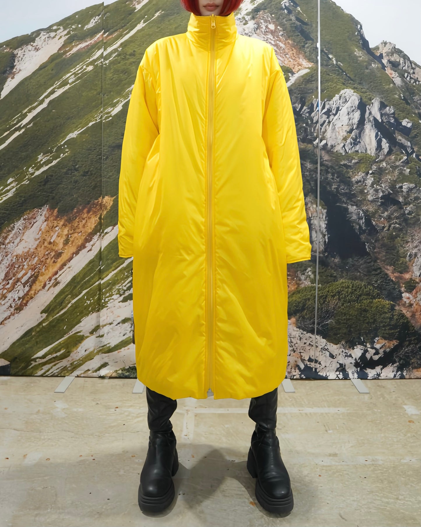 REVERSIBLE PADDING COAT (WATERFALL x YELLOW)