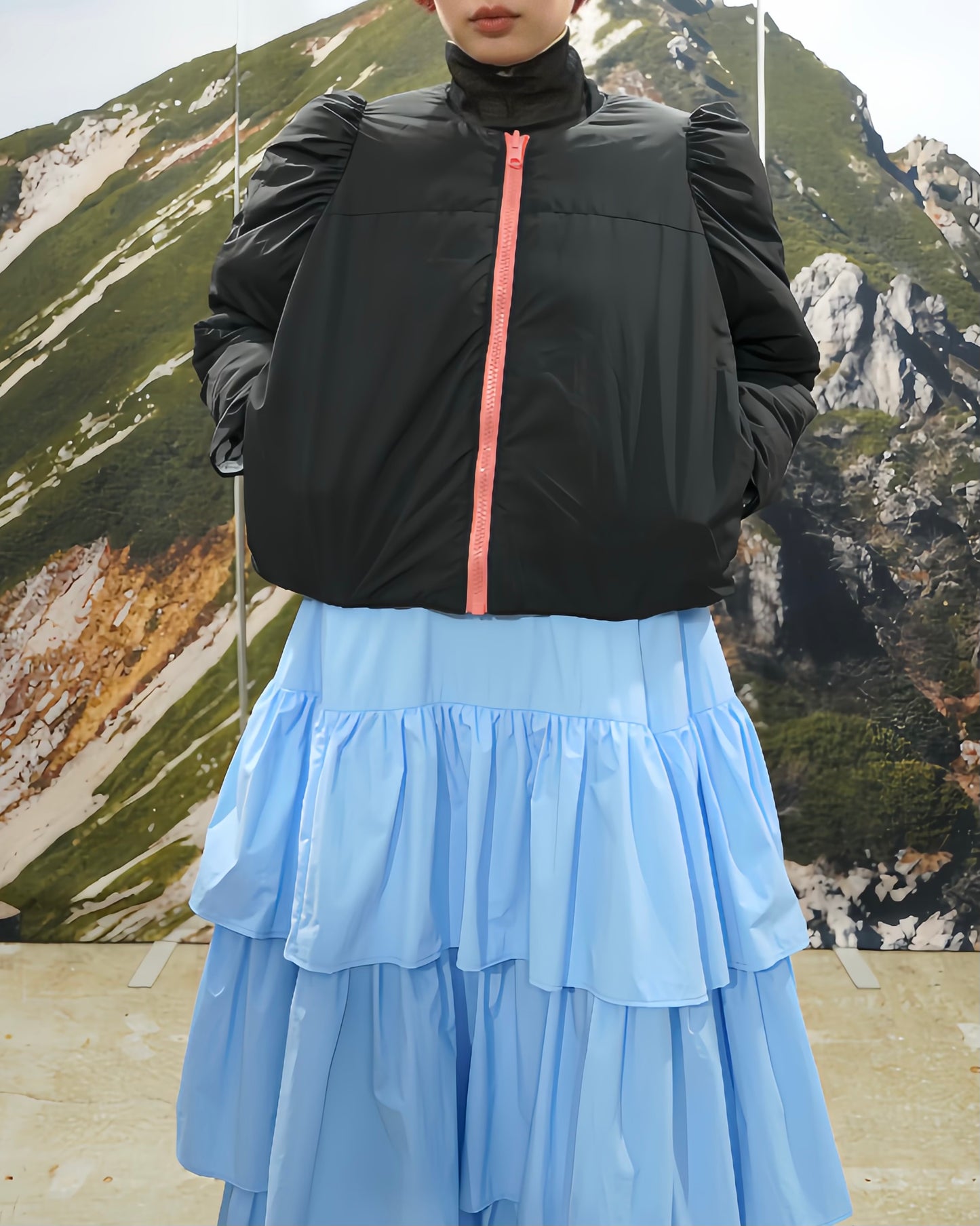 REVERSIBLE PUFFSLEEVE PADDING JACKET (STAR x BLACK)