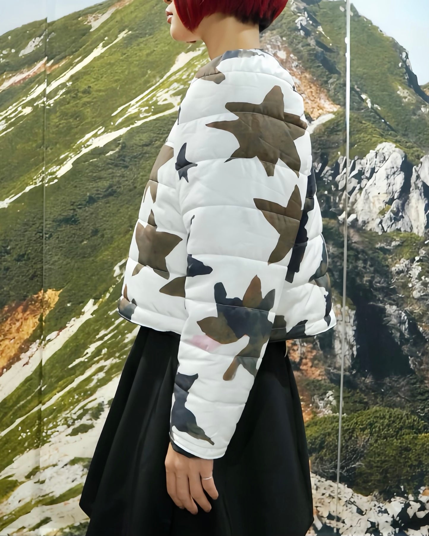 REVERSIBLE PUFFSLEEVE PADDING JACKET (STAR x BLACK)