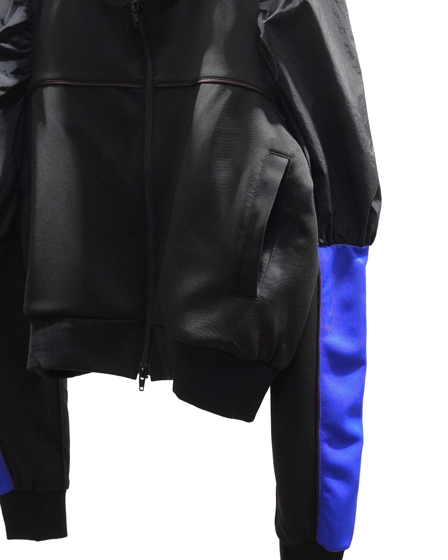 PUFF SLEEVE ZIP-UP JERSEY (BLACK)