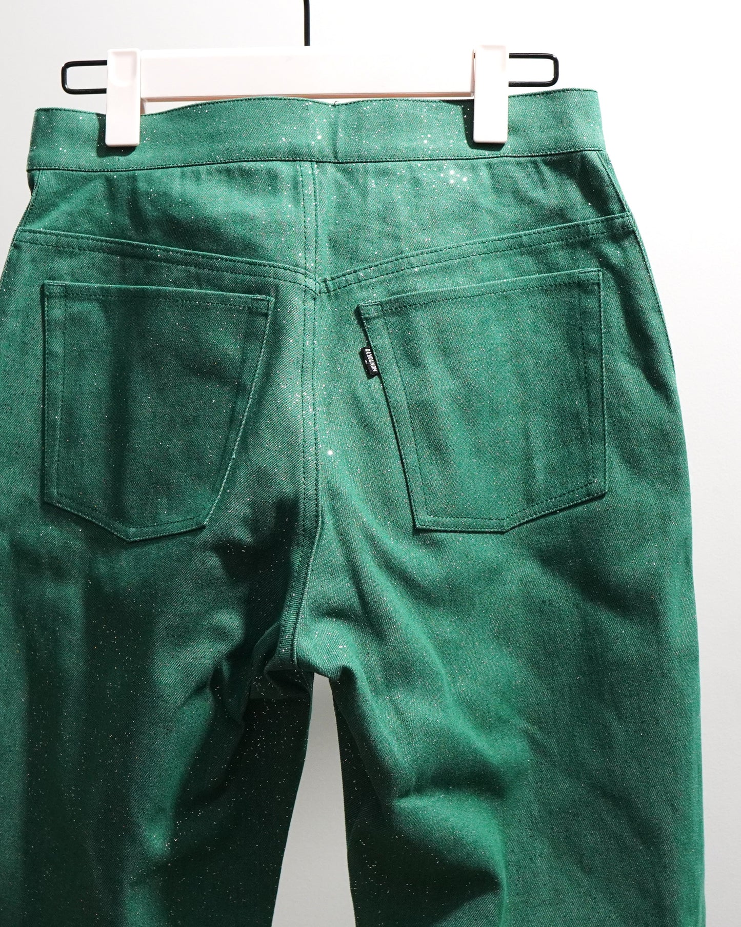 LAME DENIM PANTS (GREEN)