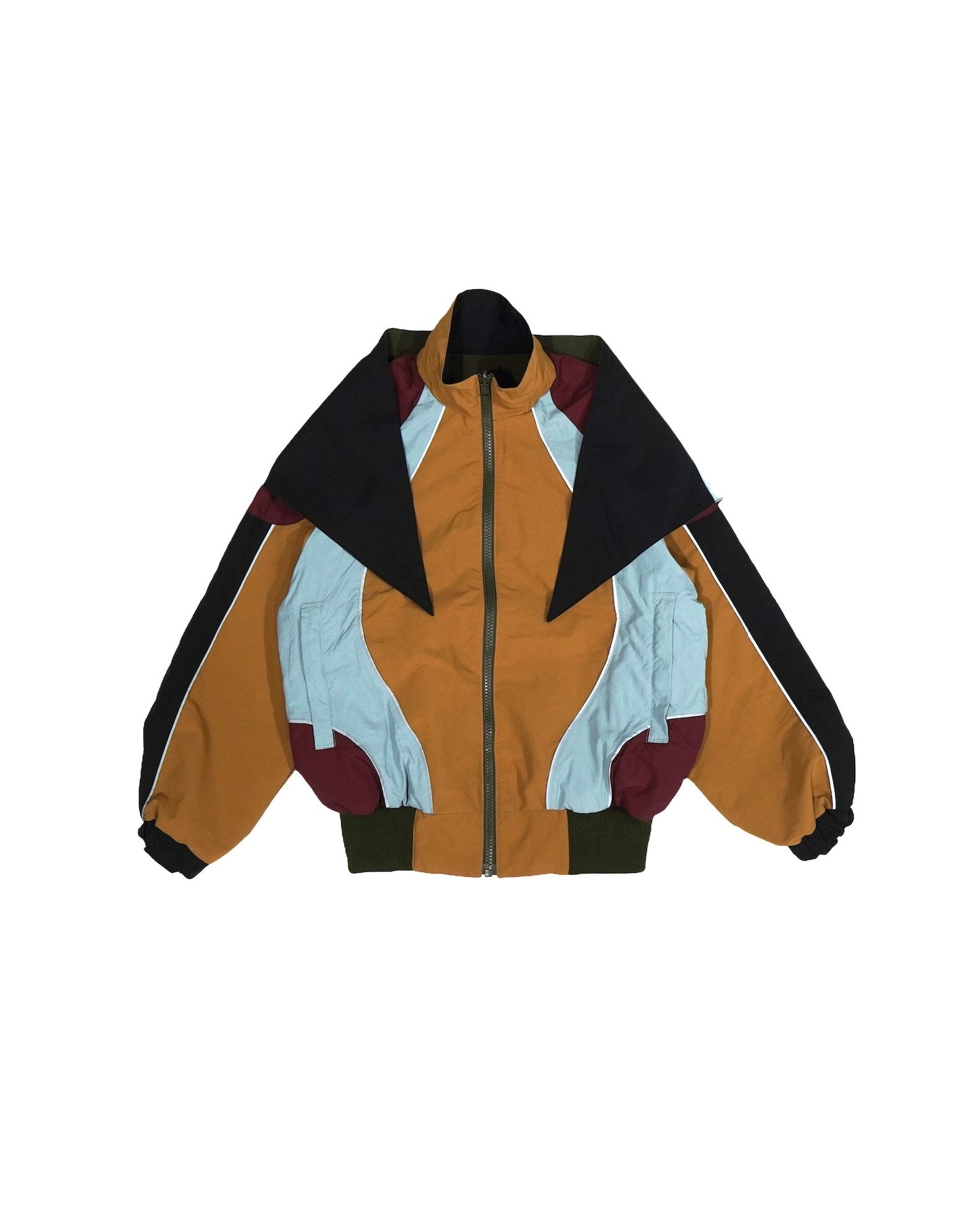 REVERSIBLE SWITCHING BLOUSON & SCARF (MUSTARD  x KHAKI)
