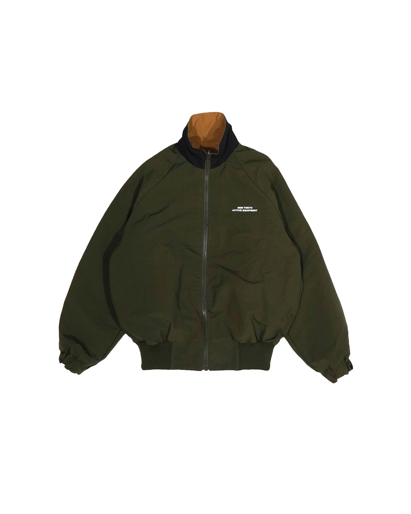 REVERSIBLE SWITCHING BLOUSON & SCARF (MUSTARD  x KHAKI)