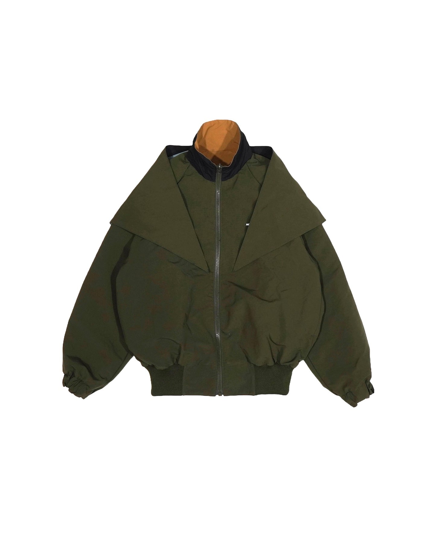 REVERSIBLE SWITCHING BLOUSON & SCARF (MUSTARD  x KHAKI)