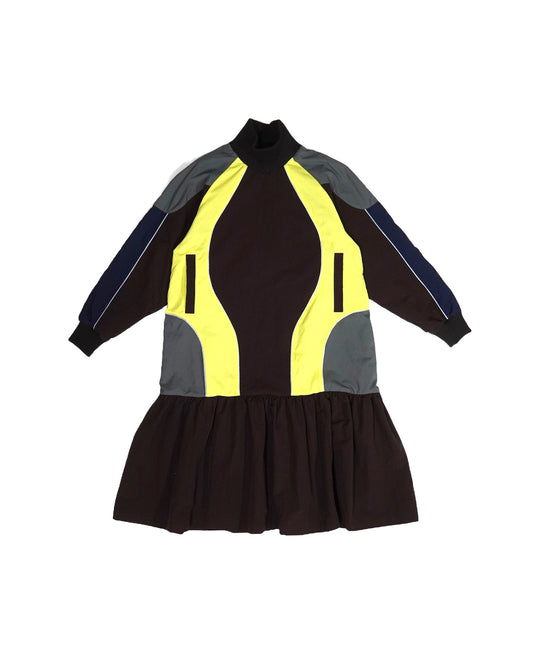 SWITCHING NYLON ONE-PIECE (BROWN x YELLOW)