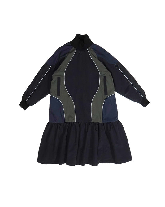 SWITCHING NYLON ONE-PIECE (NAVY x BLACK)