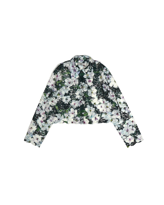 LACE LONG SLEEVE SHIRT & LACE SCARF (FLOWER)