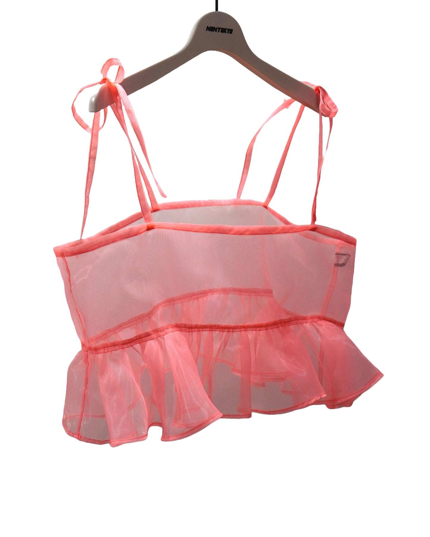 SHEER CAMISOLE L/S T-SHIRTS (GRAY x PINK)　