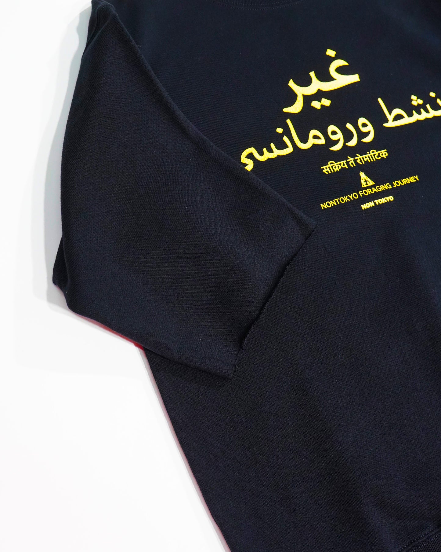 PRINT HALF SLEEVE SWEAT (BLACK)